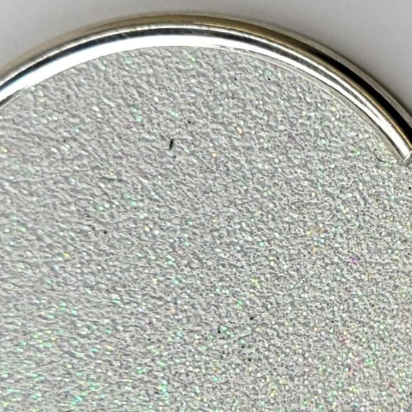 Silver Butterfly Earrings Silver Glitter Large Round Earrings Butterfly Earrings - Picture 4 of 7